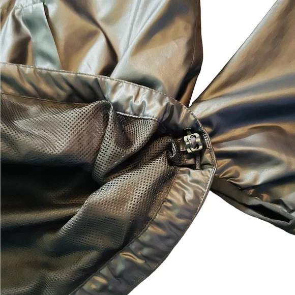 ADIDAS WOMENS BLACK ZIPPERED ATHLETIC WINDBREAKER SIZE MEDIUM - Picture 10 of 13